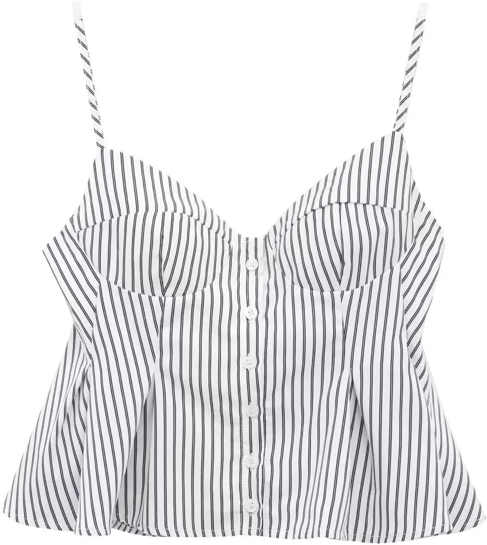 Women's Small Pleated Poplin Camisole Top Solid Color Casual Slim Fit Sleeveless Camisole