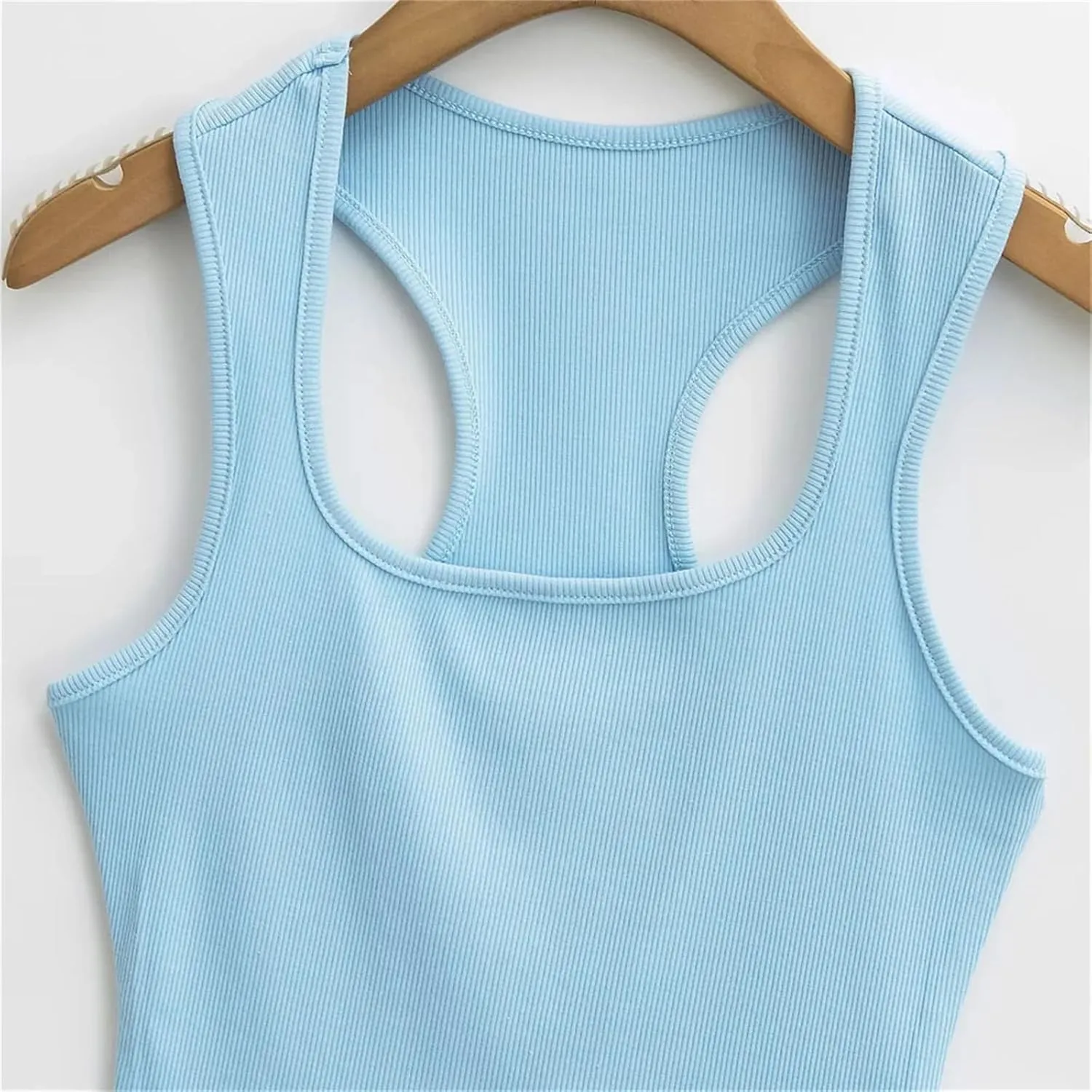 Women's Square Neck Sleeveless Tank Top Back Hollow Out Summer Casual Slim Fit Camisole