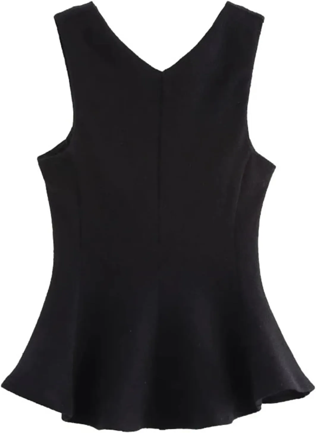 Women's Textured Skirt-Style Hem Tank Top Casual Slim Fit V-Neck Sleeveless Camisole