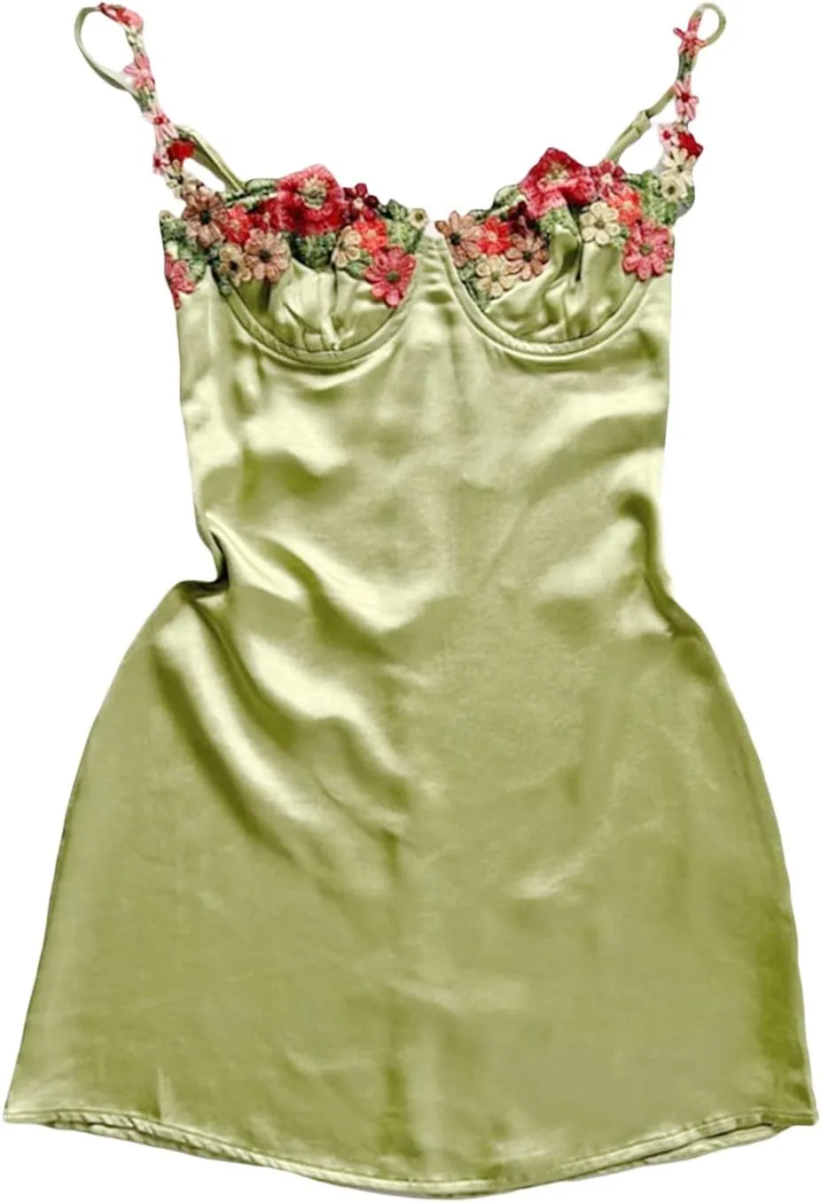 Women's V Neck Adjustable Spaghetti Straps Sleeveless Sexy Backless Dress Y2k Lace Dresses Party Clubwear